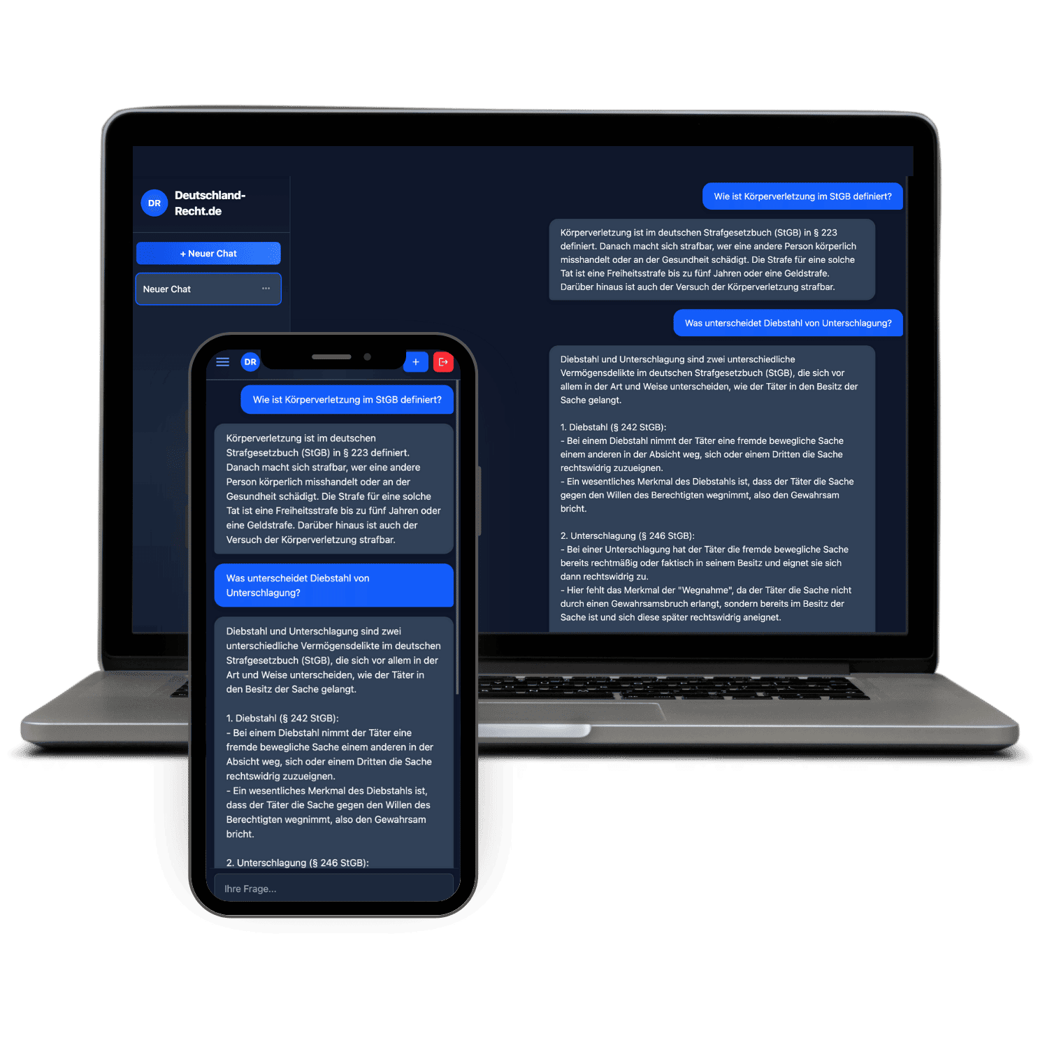 deutschland-recht.de ki anwalt kianwalt chatbot künstliche Intelligenz ai gesetzbuch gesetzesbücher